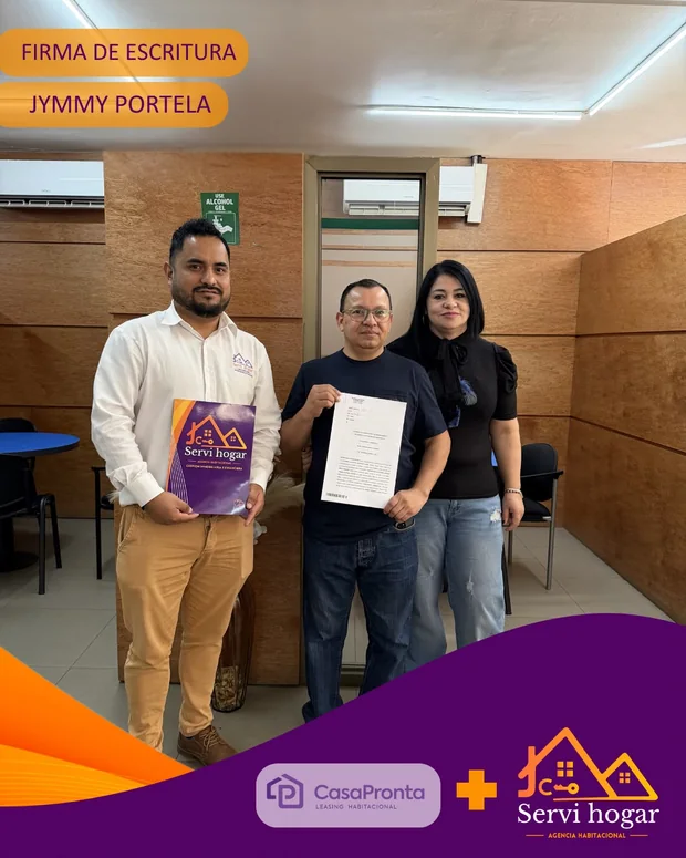 Jymmy Portela el día de la firma de escritura
